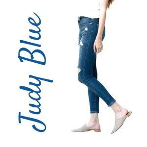 JUDY BLUE Skinny Fit Stretch Jeans Womens Size 11/30 Blue  Ripped